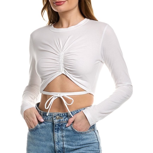 A.L.C. Janie Cropped Ruched Top - Picture 8 of 16